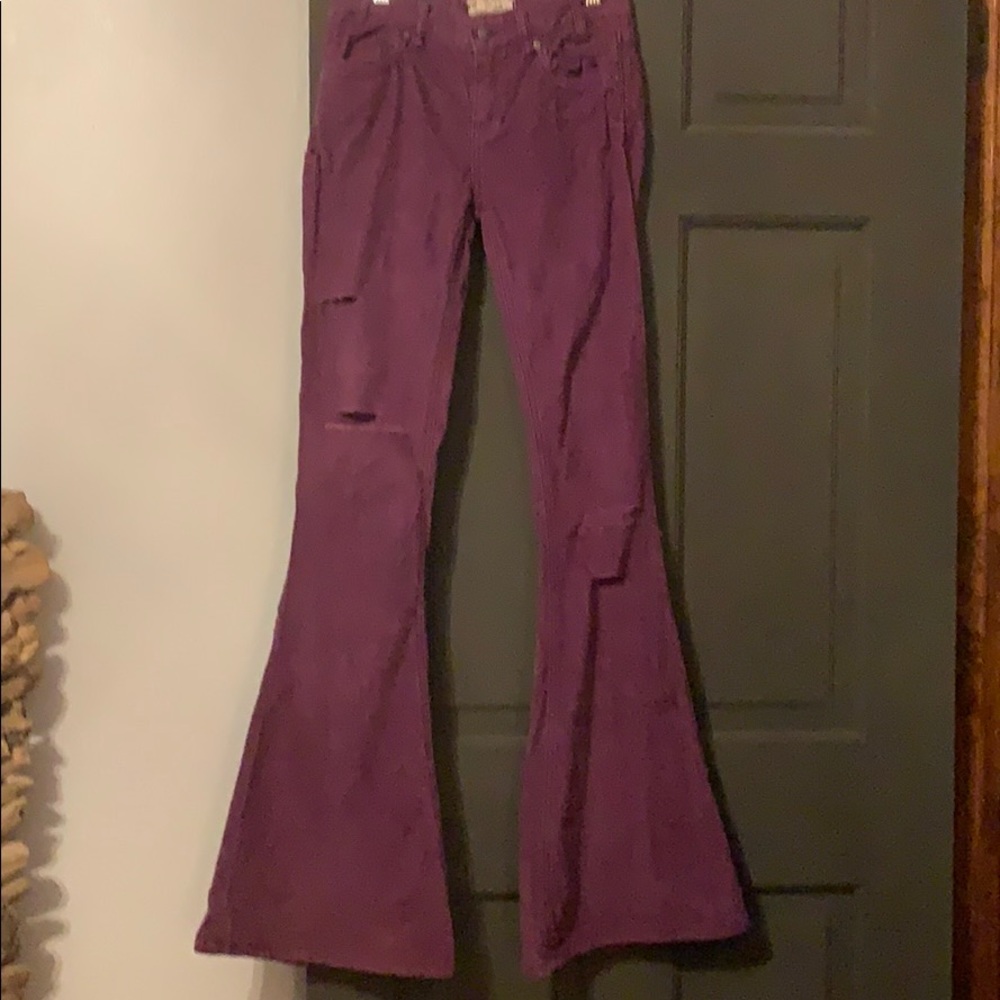 Free People distressed corduroy flares